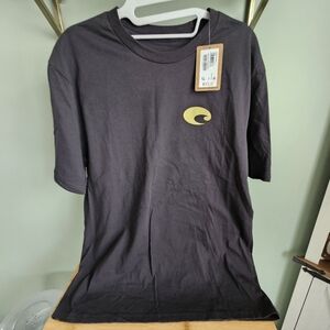 Black Costa T-Shirt with Yellow Logo New Size M